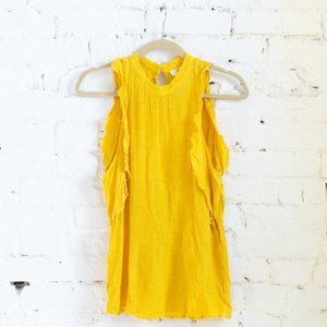 Bright yellow Maeve ruffled tank top sz M EUC